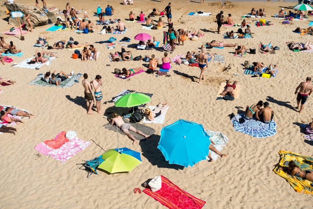 People on a beach in Portugal