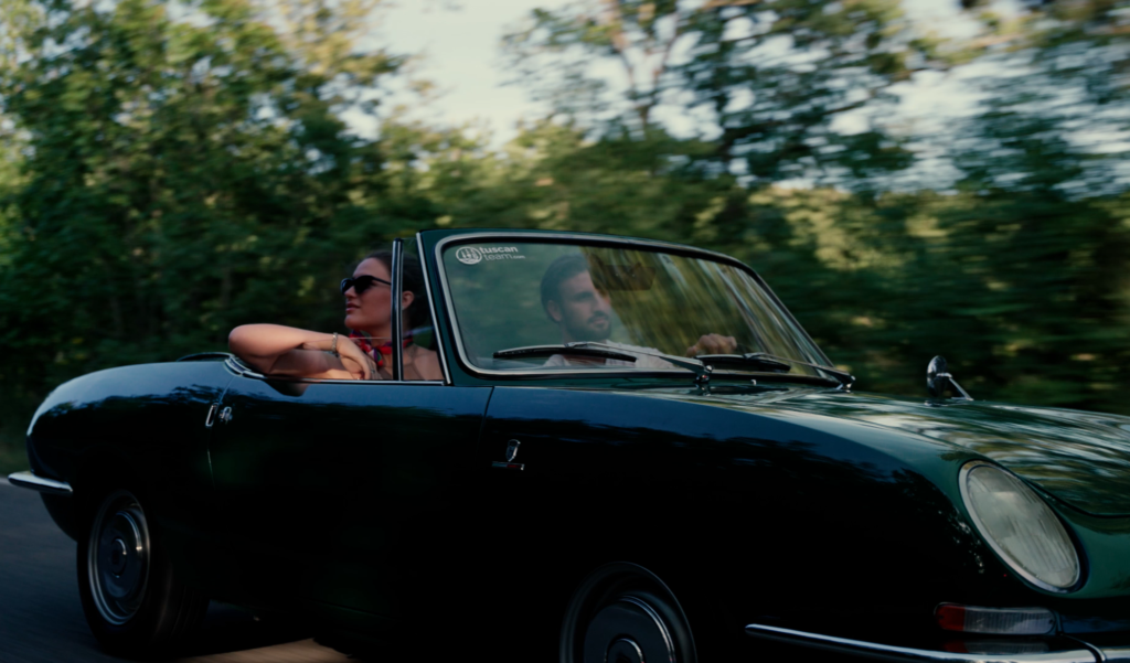 Blue vintage car in Italy